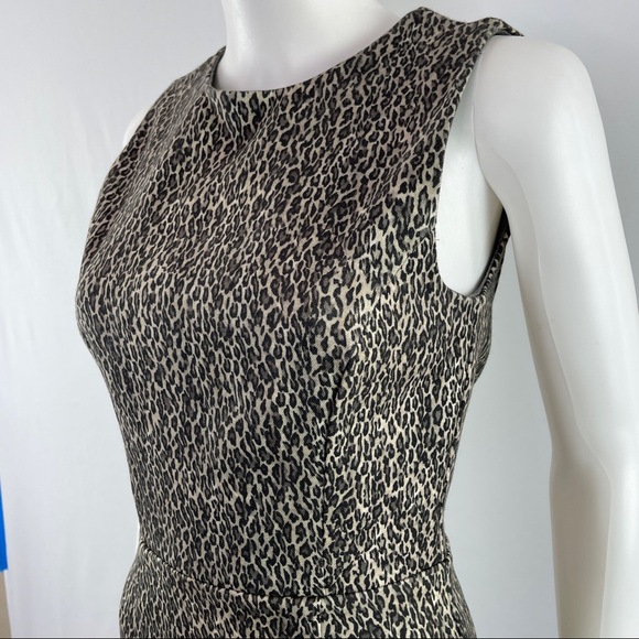 Three Dots Size S Sleeveless Leopard Animal Print Sheath Dress - Picture 4 of 9